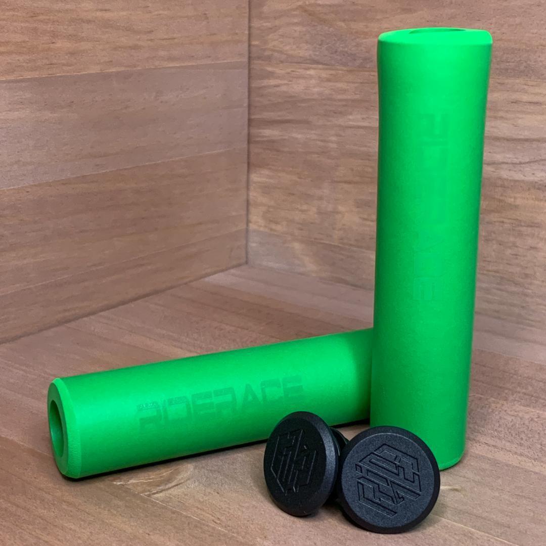 【新品】自転車 ハンドル グリップ シリコングリップ BMX MTB グリーン クロスバイク OLDMTB マウンテンバイク グリップ ハンドル 拍卖