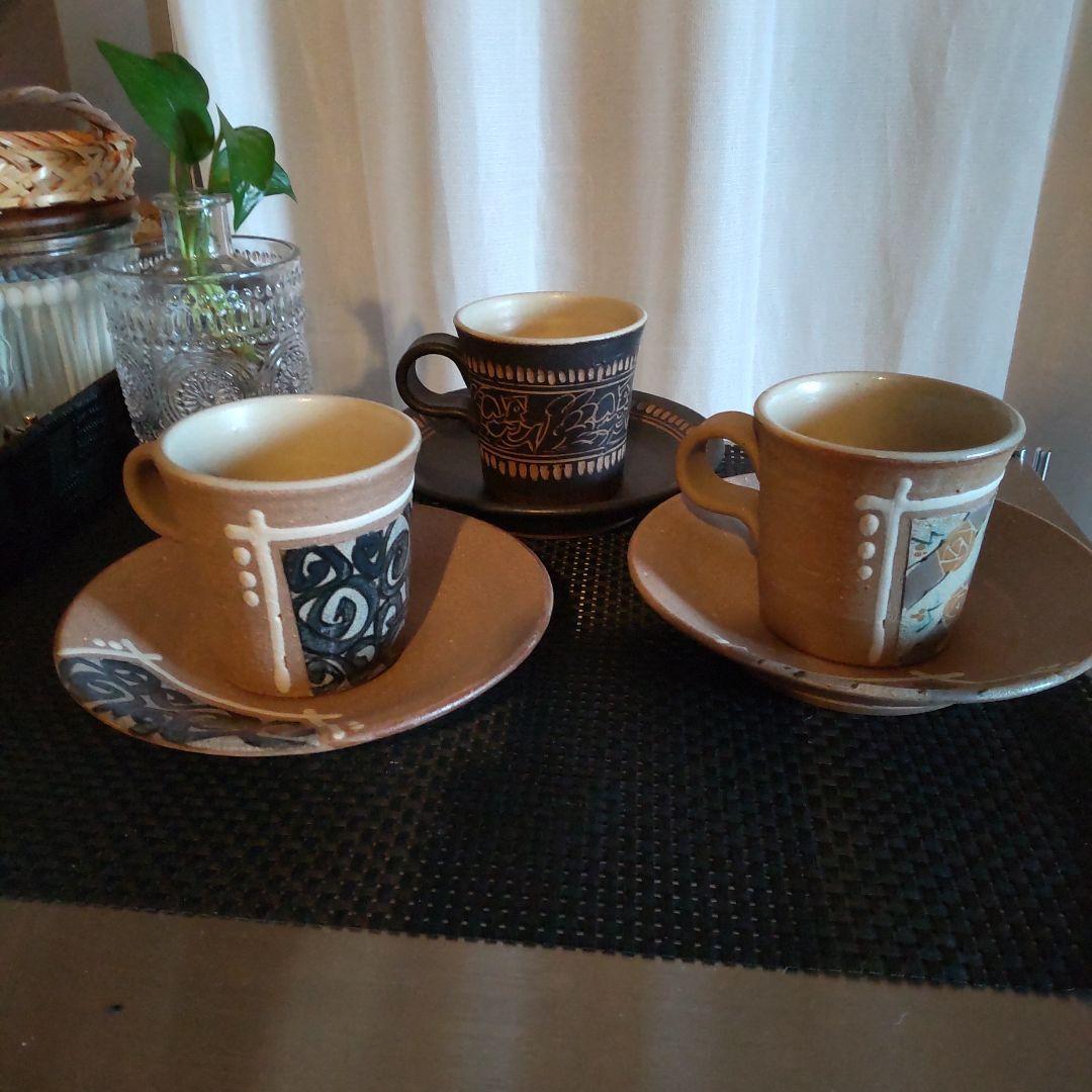 やちむん カップ&ソーサー 3客まとめて拍卖