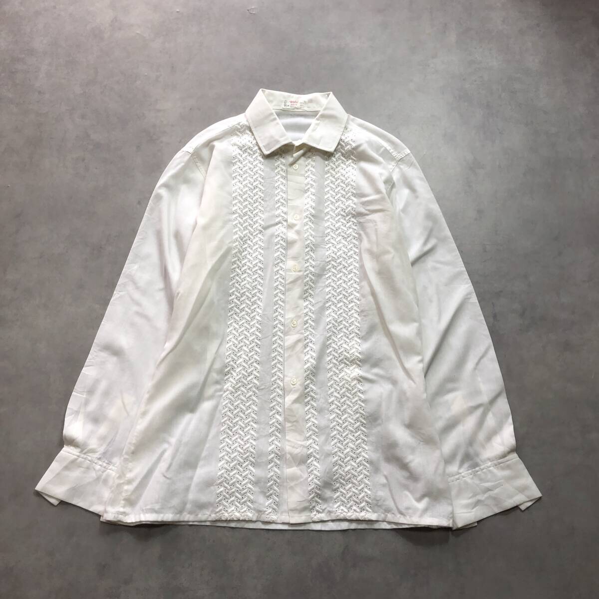 HQ163◇CAMICIA : 刺繍デザイン ドレスシャツ◇白 DOPPIO RITORTO 拍卖