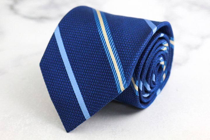 ポールスチュアート ブランド ネクタイ ストライプ柄 シルク 日本製 PO メンズ ネイビー PAUL STUART拍卖