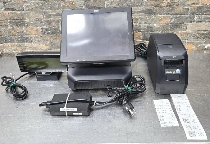 ♪♪5d036-3 TEC 東芝テック POSレジ セット QT-11 TR-QT LUI-QT-RCUK-R POSターミナル リモートプリンタ 表示器 通電確認済み♪♪♪拍卖