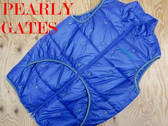 ★パーリーゲイツ PEARLY GATES★メンズ パディングジップベスト 総ロゴ刺繍★R70831040A拍卖