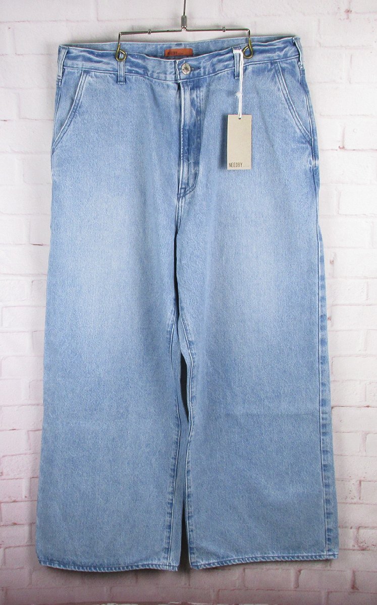 LYP21799 NEEDBY heritage ニードバイ ヘリテージ ANDY アンディ ワイド ストレート デニムパンツ N1C6007B378LB 80's LT BLUE W34 未使用拍卖