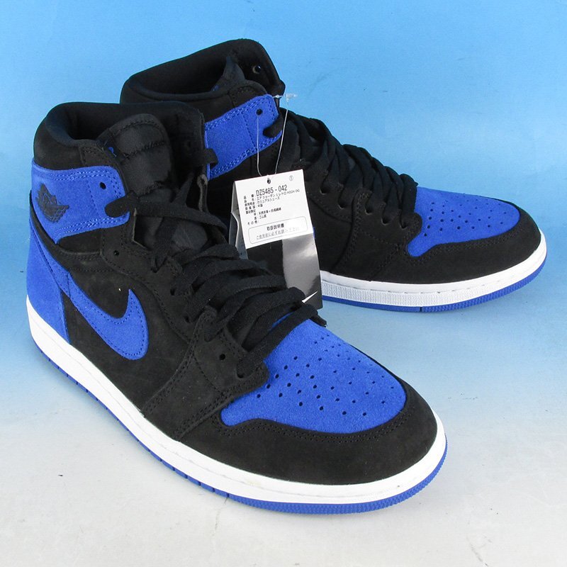 MYF16797 NIKE ナイキ エアジョーダン1 レトロ ハイ OG スニーカー DZ5485-042 ブラック/ホワイト/ロイヤルブルー US10/28cm 未使用拍卖