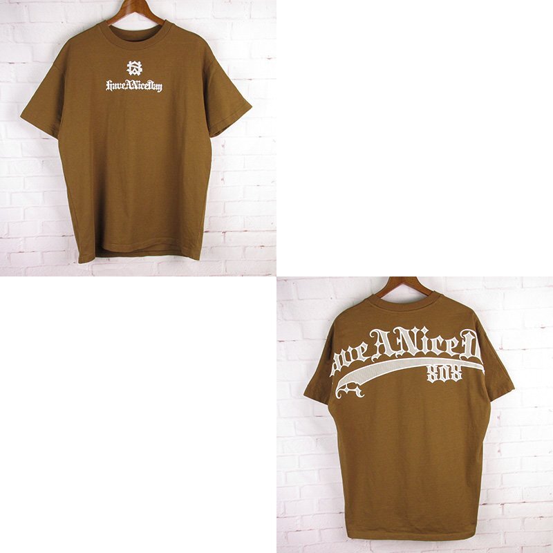 LST12587 WAWL SOUL Tシャツ Have A Nice Day ブラウン系 M 美品(クリックポスト可)拍卖