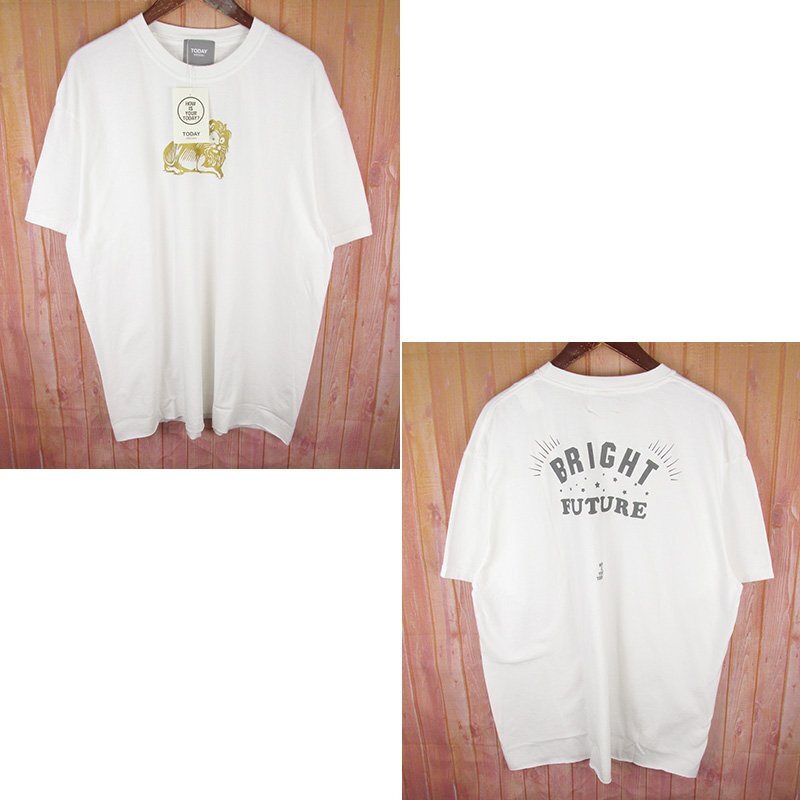 LST12635 today edition トゥデイエディション BRIGHT FUTURE 05 SS Tee カットオフ Tシャツ 獅子座 ホワイト XL 未使用(クリックポスト可拍卖