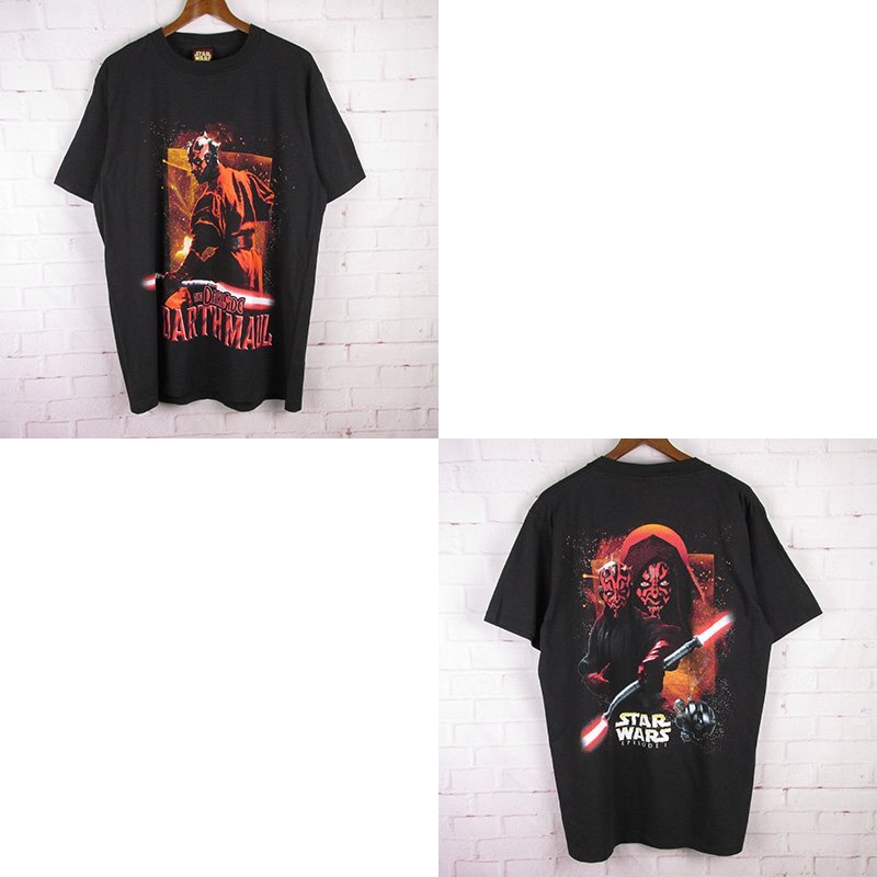 LST12605 STAR WARS スターウォーズ 90s Tシャツ ダースモール エピソード1 USA製 デッドストック ブラック L拍卖
