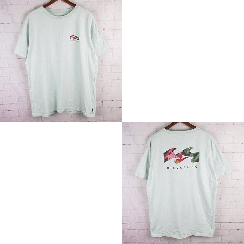 MST12678 BILLABONG ビラボン Tシャツ 水色系 LARGE (クリックポスト可)拍卖