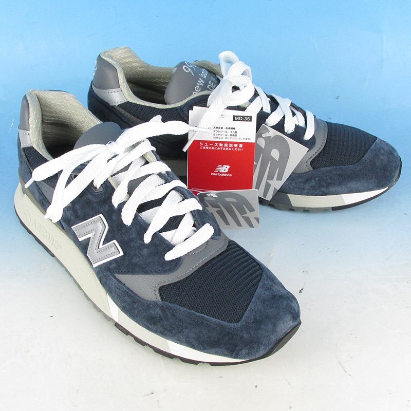 LYF16853 NEW BALANCE ニューバランス U998NV スニーカー USA製 ネイビー US9/27cm 未使用拍卖