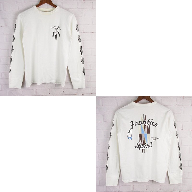 MAT9072 THE FLAT HEAD フラットヘッド 長袖 Tシャツ Frontier Spirit ホワイト系 38拍卖