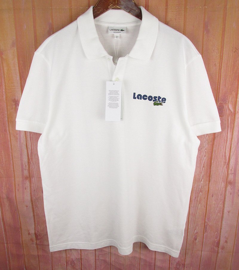 LST12623 LACOSTE ラコステ ネームプリント ウォッシュド ポロシャツ PH0786 ホワイト US L 未使用拍卖