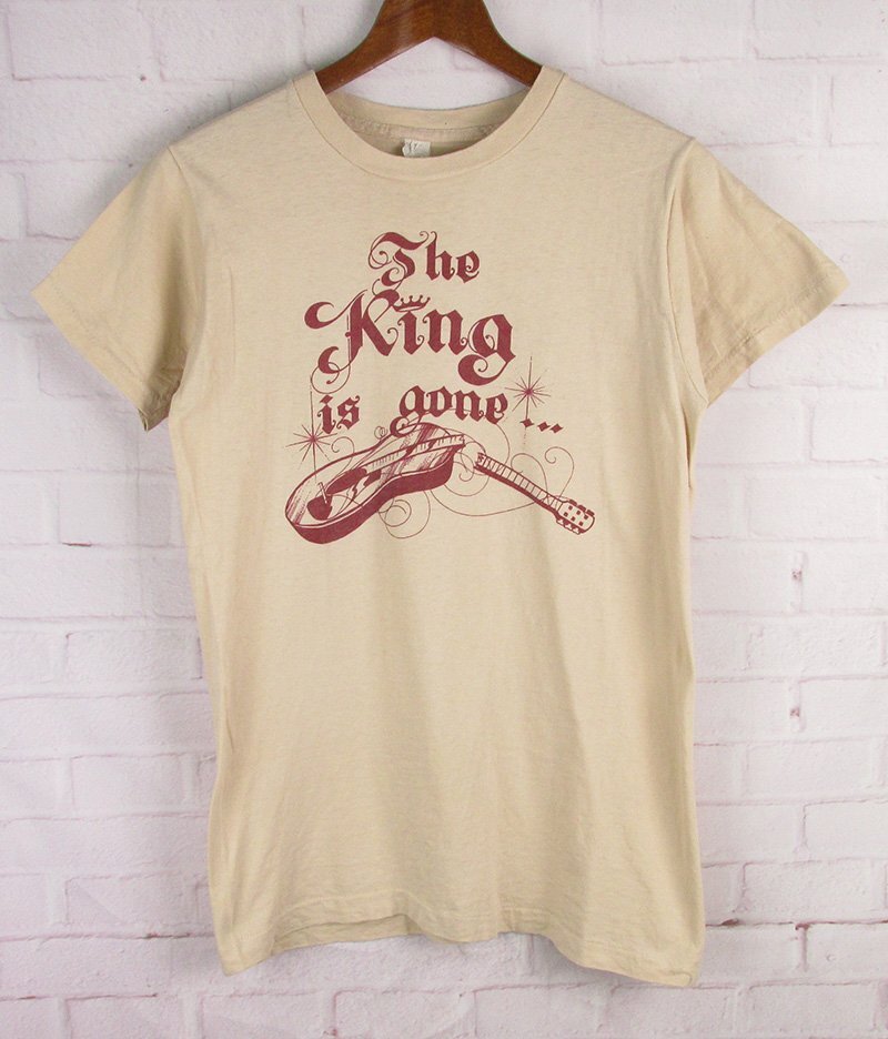LST12593 Tシャツ 80-90s THE KING IS GONE USA製 ベージュ系 MEDIUM 38-40(クリックポスト可)拍卖