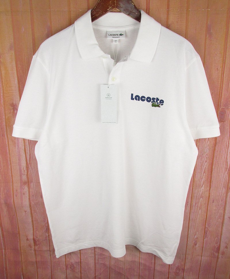 LST12624 LACOSTE ラコステ ネームプリント ウォッシュド ポロシャツ PH0786 ホワイト US L 未使用拍卖