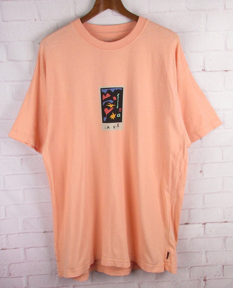 LST12674 VOLCOM ボルコム Tシャツ ARTHUR LONGO サーモンピンク系 L(クリックポスト可)拍卖