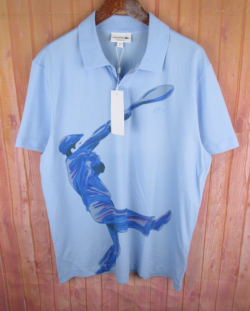 LST12622 LACOSTE ラコステ ルネ・ラコステ グラフィックプリント ポロシャツ PH6287 ライトブルー US L 未使用拍卖