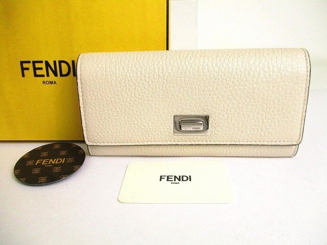 【展示保管品】 フェンディ FENDI ピーカブー カーフレザー コンチネンタル財布 2つ折り 長財布 ロングウォレット拍卖