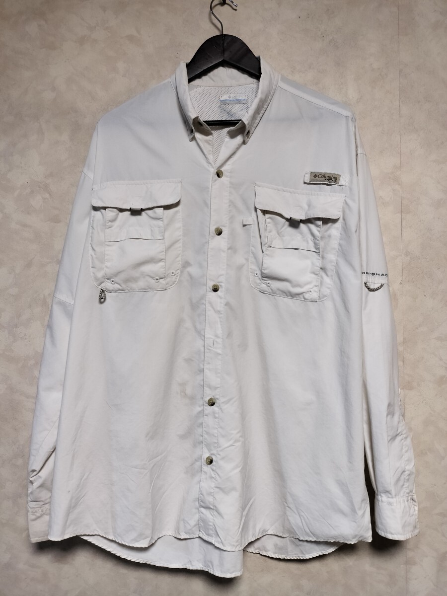 Columbia PFG フィッシングシャツ L ホワイト 白 コロンビア 長袖拍卖
