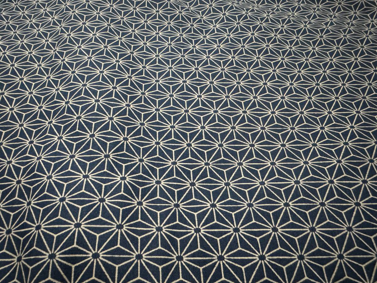 5m CBポプリン 110×500cm 麻の葉 紺 / 和柄 小紋 綿100% 日本製 / 生地 はぎれ WAGARA拍卖