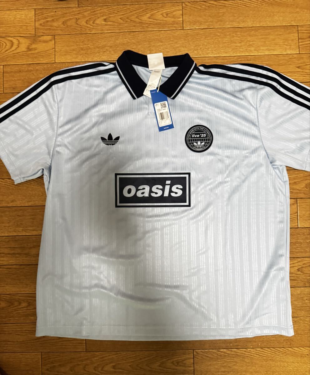 新品★adidas × Oasis Live '25 Tour Jacquard Jerseyフットボールシャツ UK Lサイズ (日本2XL)Clear Sky 水色 オアシス アディダス 拍卖
