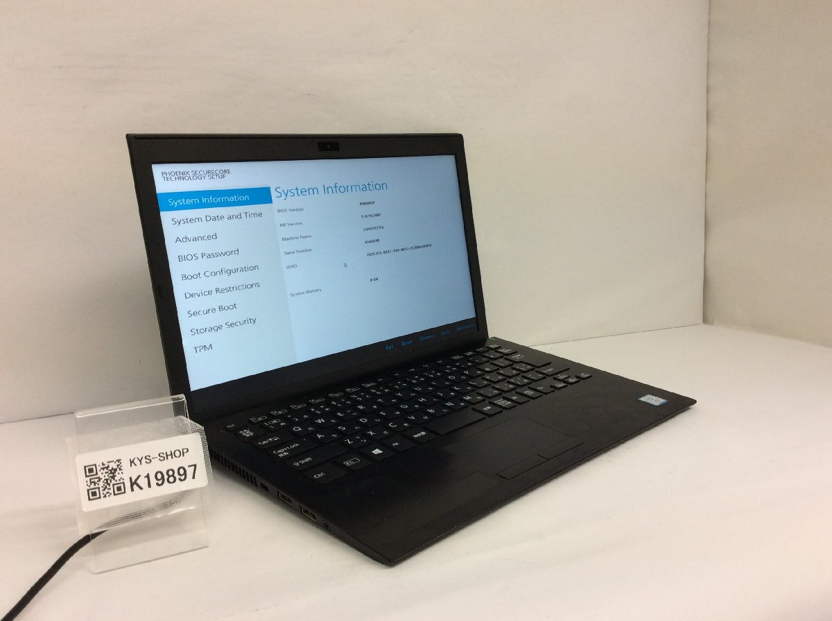 ジャンク/ VAIO VJPG11C12N Intel Core i5-8250U メモリ8.19GB ストレージ無し 【K19897】拍卖
