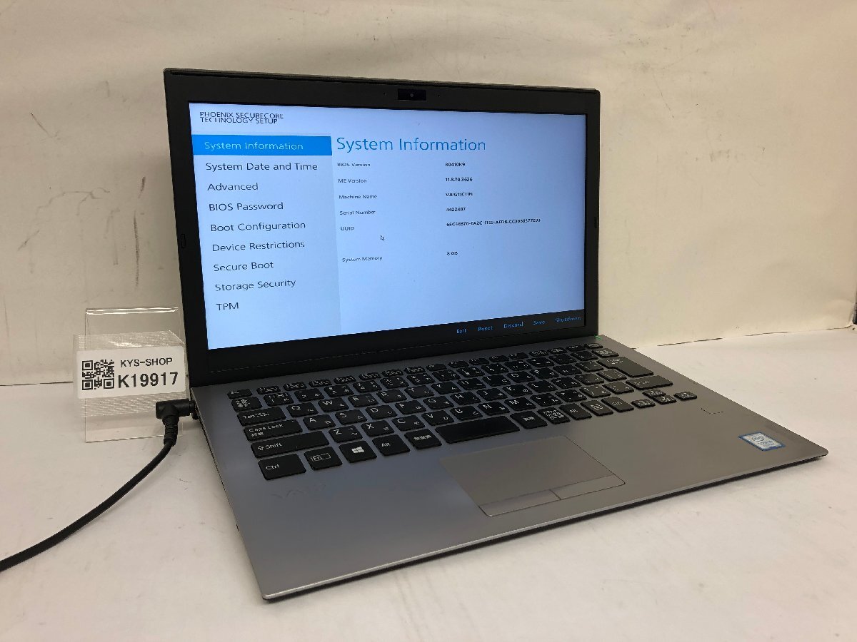 ジャンク/ VAIO VJPG11C11N Intel Core i5-8250U メモリ8.19GB ストレージ無し 【K19917】拍卖