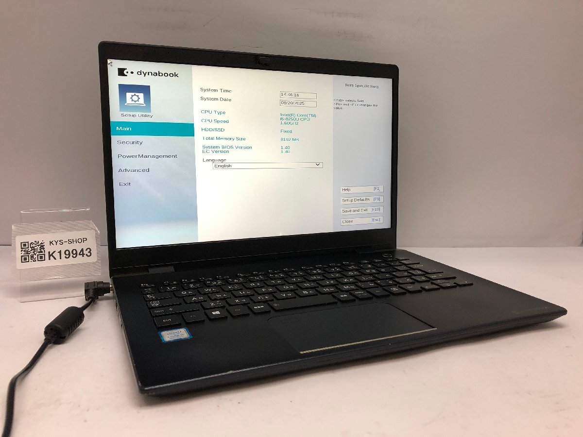 ジャンク/ TOSHIBA dynabook G83/DN PG8DNTCCGLBFD1 Intel Core i5-8250U メモリ8.19GB ストレージ無し 【K19943】拍卖