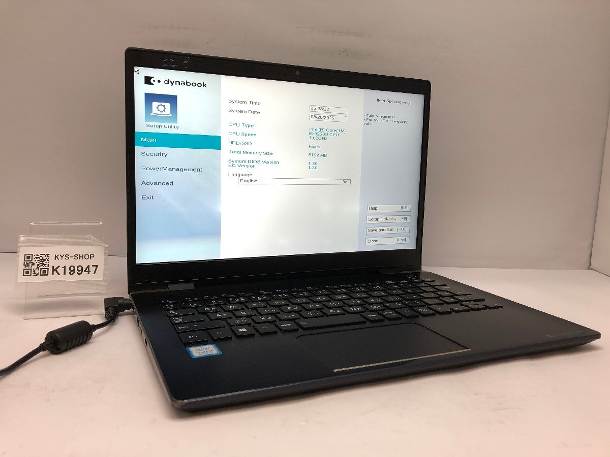 ジャンク/ TOSHIBA dynabook G83/M PG83MTCCGL7A321 Intel Core i5-8250U メモリ8.19GB ストレージ無し 【K19947】拍卖