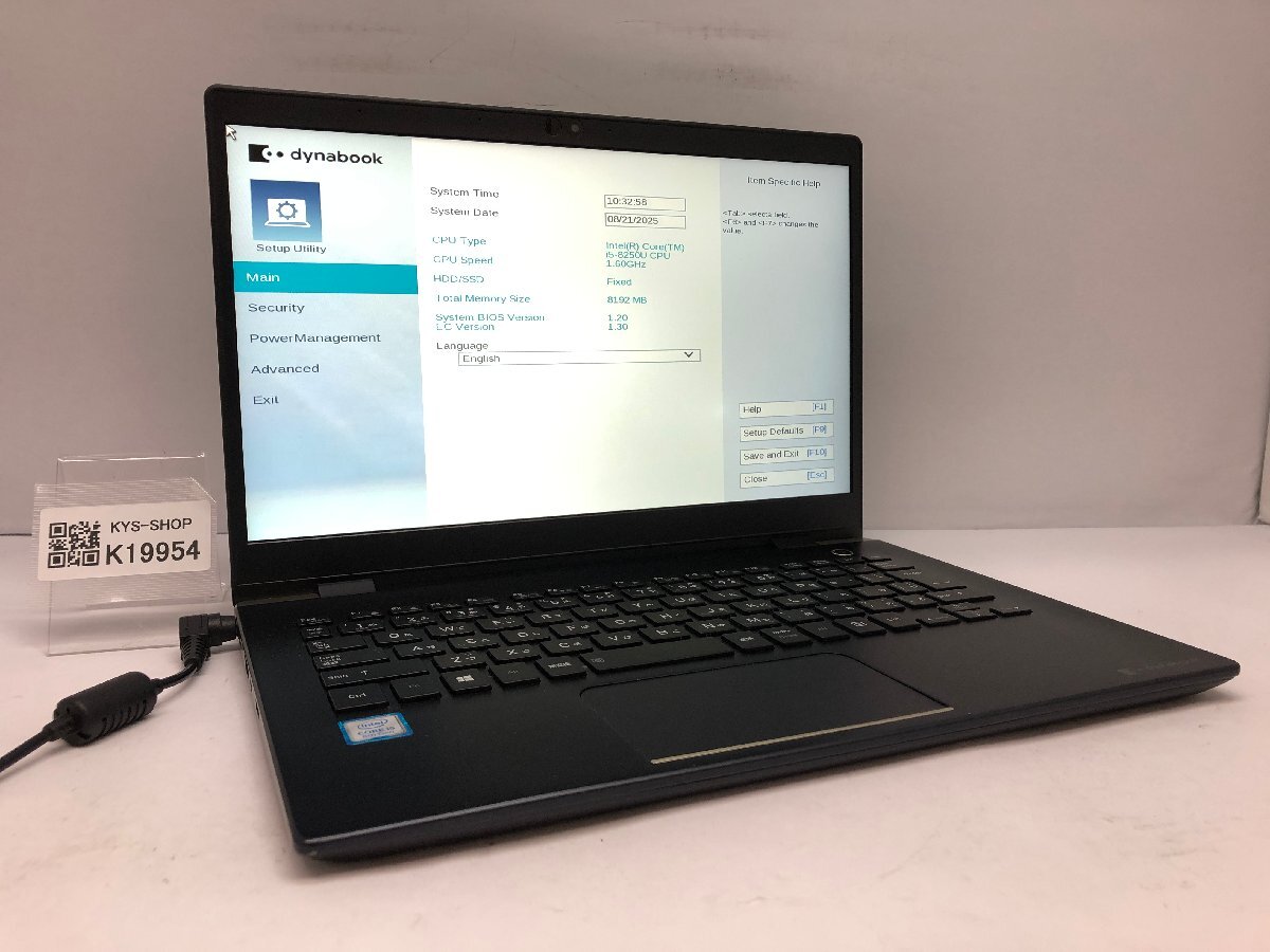 ジャンク/ TOSHIBA dynabook G83/M PG83MTCCGL7A321 Intel Core i5-8250U メモリ8.19GB ストレージ無し 【K19954】拍卖