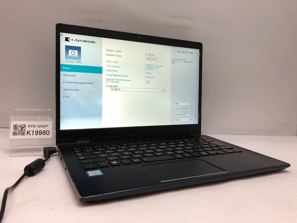 ジャンク/ TOSHIBA dynabook G83/M PG83MTCCGL7A321 Intel Core i5-8250U メモリ8.19GB ストレージ無し 【K19960】拍卖