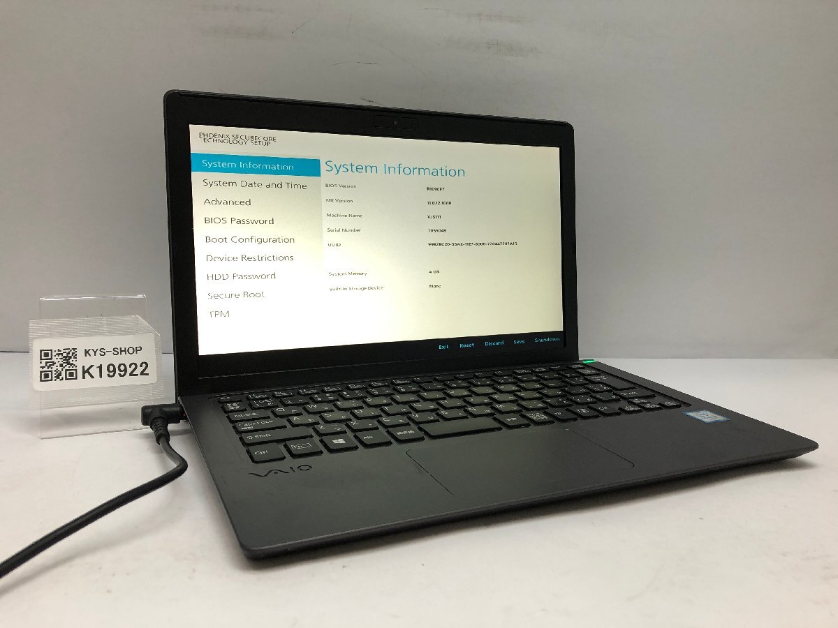 ジャンク/ VAIO VJPJ11C12N Intel Core i5-8265U メモリ8.19GB ストレージ無し 【K19922】拍卖