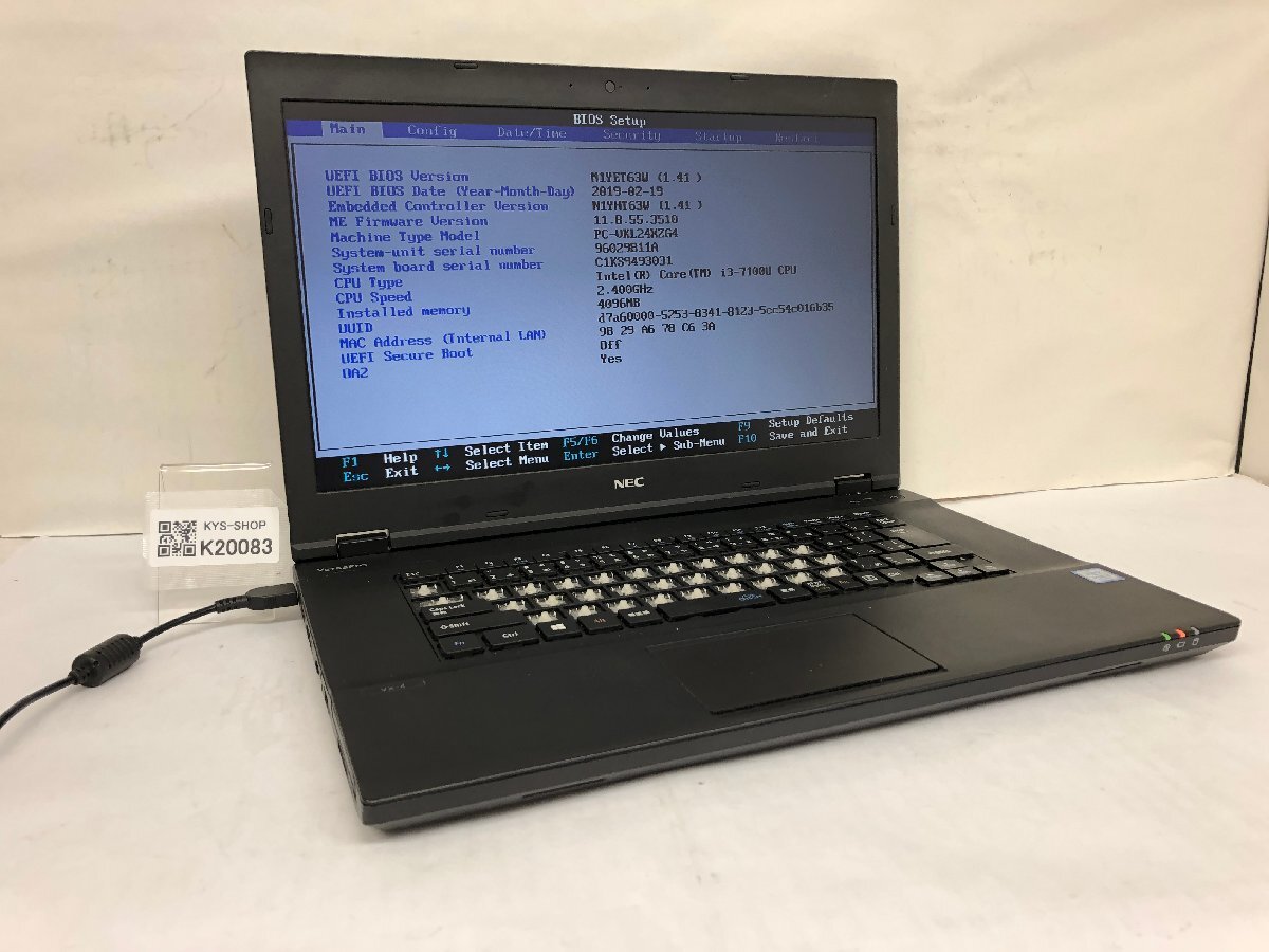 ジャンク/ NEC PC-VKL24XZG4 Intel Core i3-7100U メモリ4.1GB ストレージ無し 【K20083】拍卖