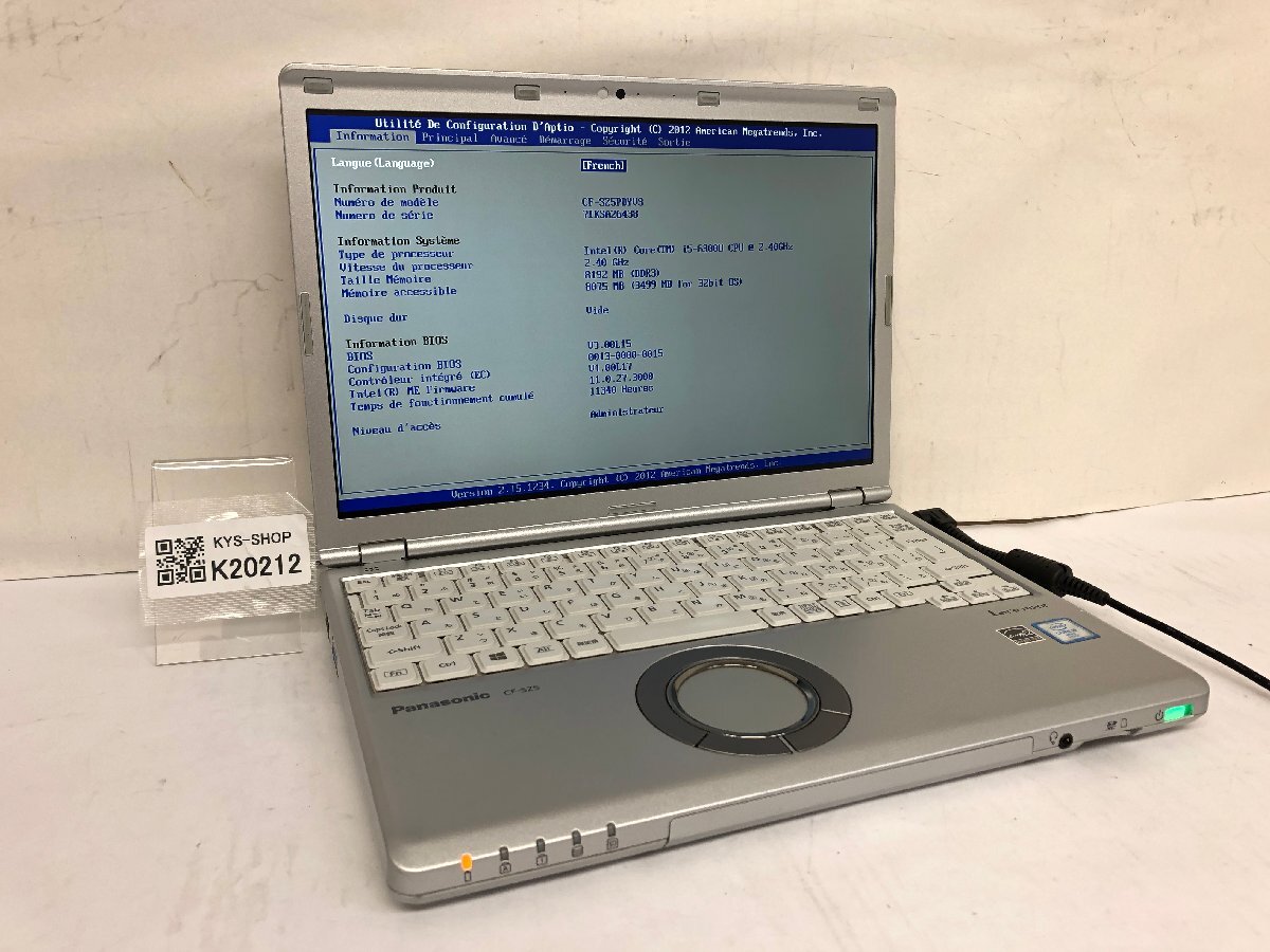ジャンク/ Panasonic CF-SZ5PDYVS Intel Core i5-6300U メモリ8.19GB ストレージ無し 【K20212】拍卖