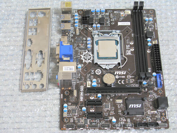 MSI H81M-S03 MicroATX LGA1150/DDR3/HDMI CPU i3-4170 Windows10Pro Haswell拍卖