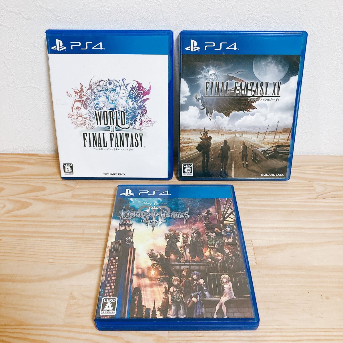 【中古】〈PS4ソフト〉3本セット ファイナルファンタジー15 ワールドオブ キングダムハーツ プレイステーション4 プレステ4★A2508-0133拍卖