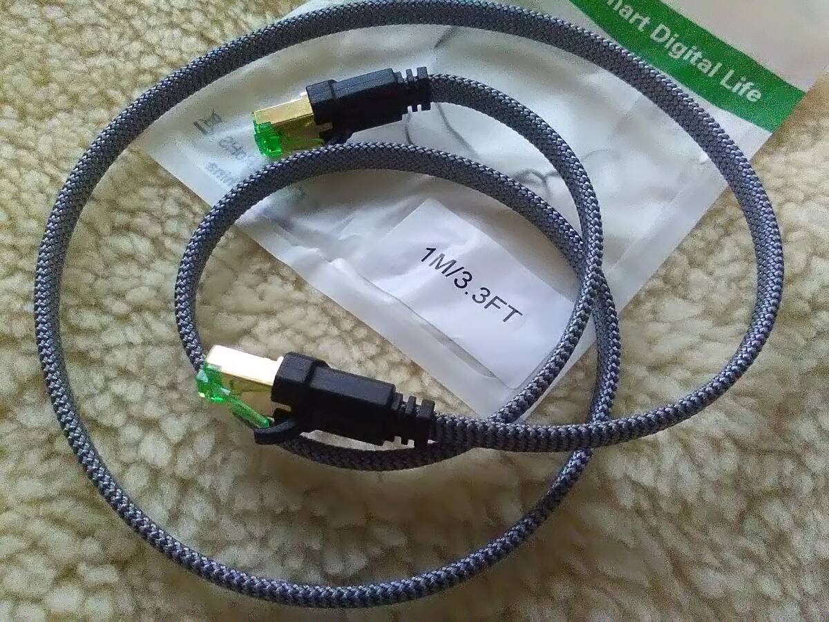 ハイスピード 40Gbps対応☆CAT8グレート LANケーブル RJ45コネクター 1.0M拍卖