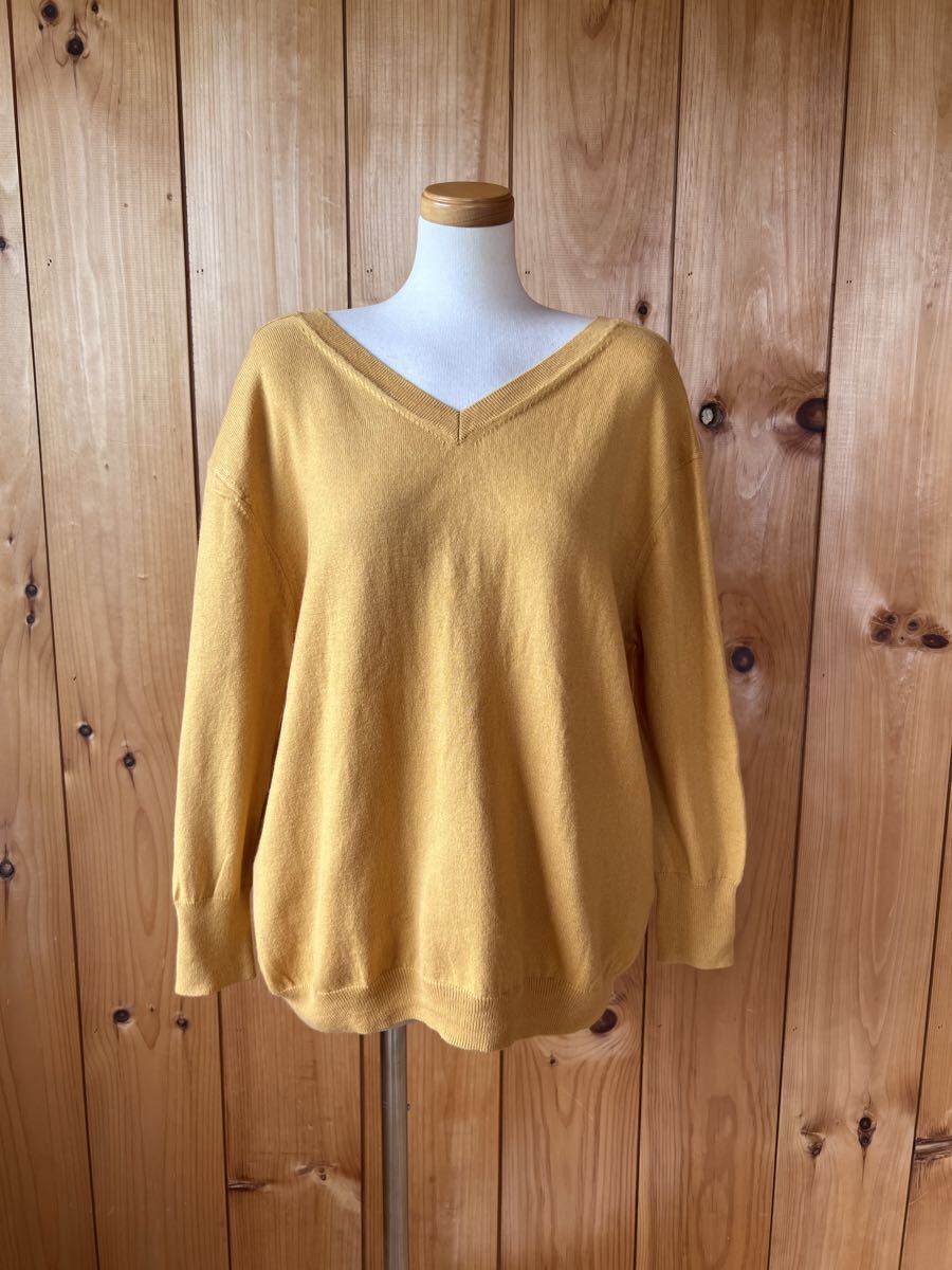 イザベルマラン エトワール/ISABEL MARANT ETOILE/ニット/38/M/レディース/長袖/セーター/Vネック/コットン×ウール/トップス/イエロー拍卖