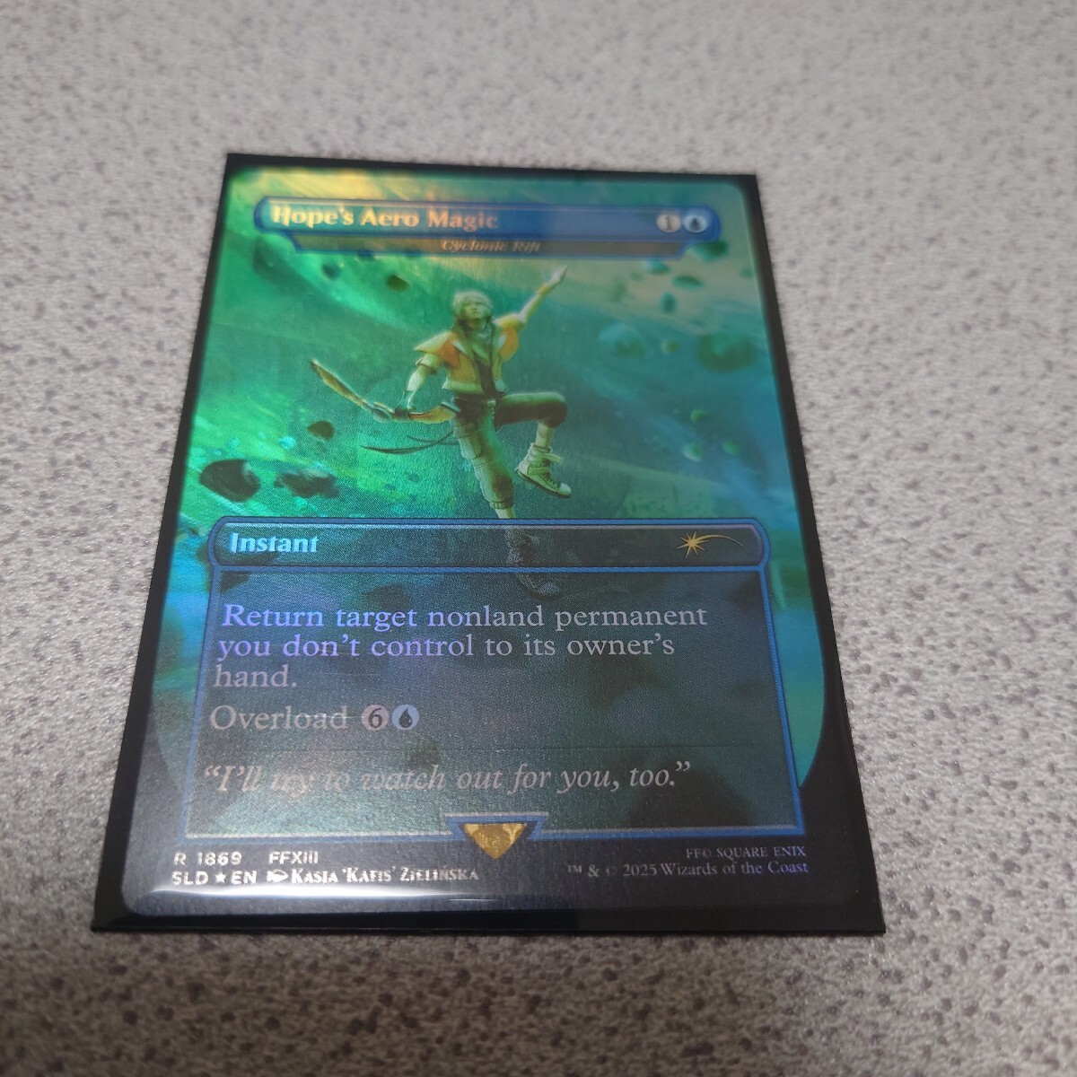 MTG SLD ホープの魔法「エアロガ」 英語foil 一枚 ファイナルファンタジー Final Fantasy Secret lair サイクロンの裂け目 即決拍卖