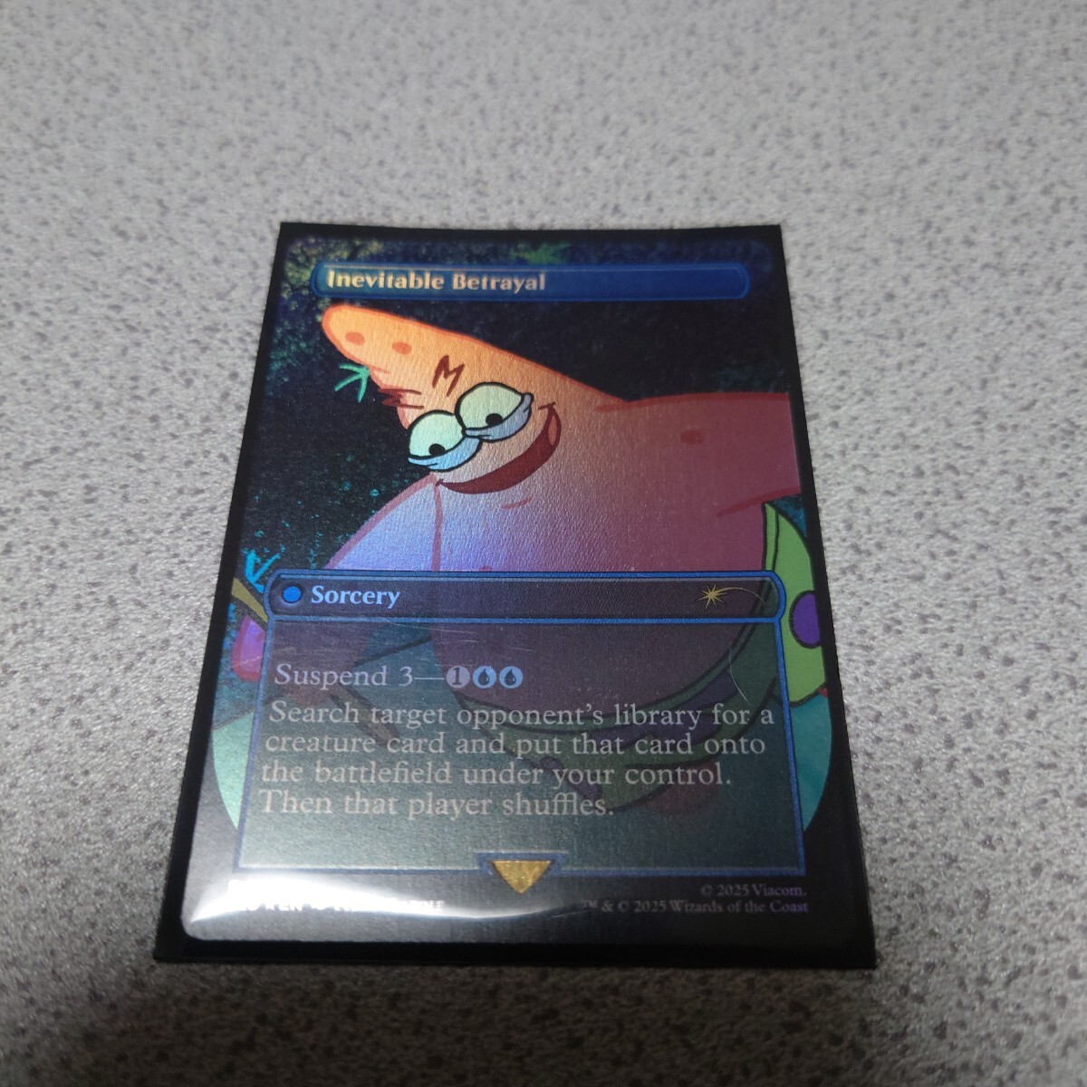 MTG SLD 避け難い裏切り 英語foil 一枚 ボーダーレス Secret lair Sponge Bob スポンジボブ シークレットレイヤー 即決拍卖