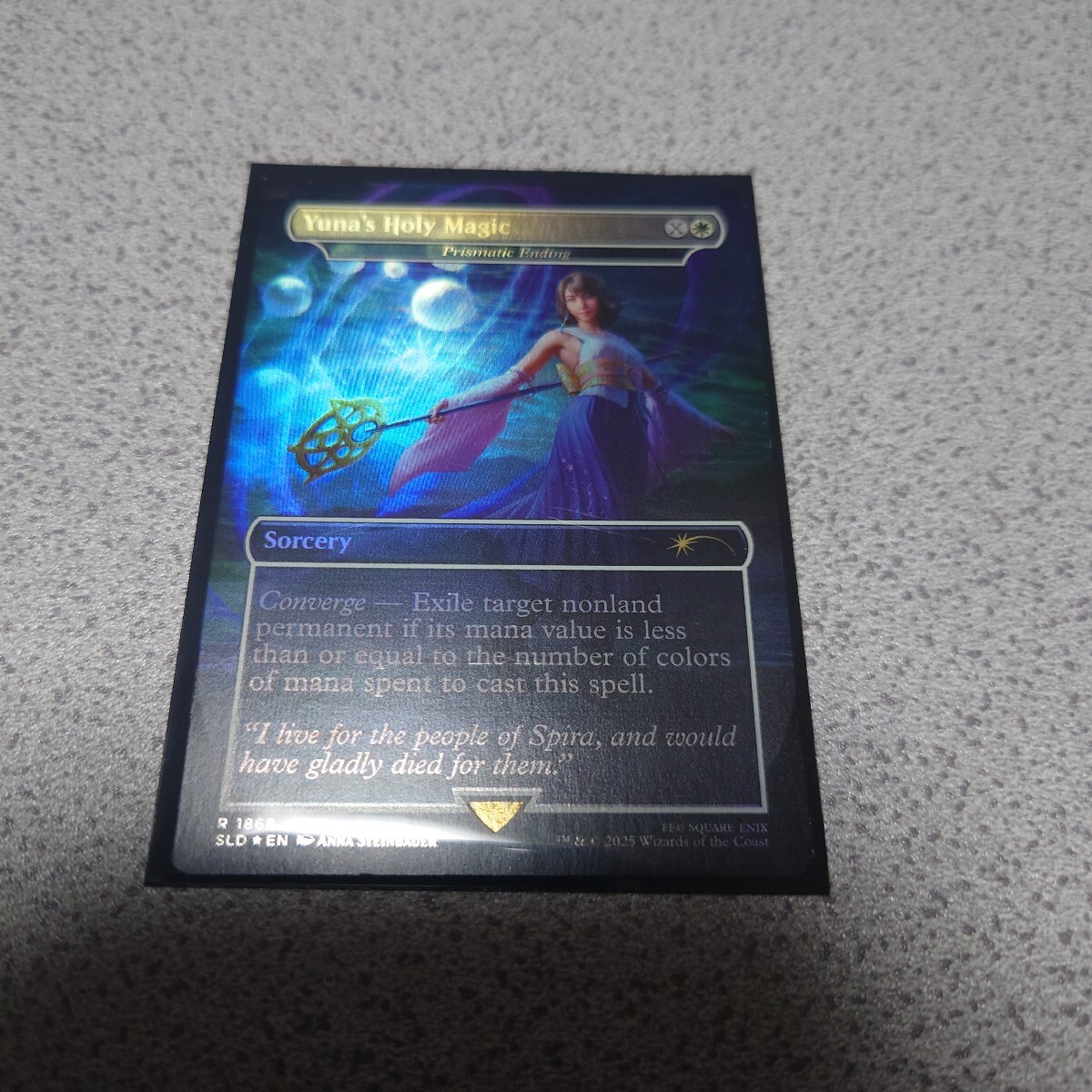 MTG SLD ユウナの魔法「ホーリー」 英語foil 一枚 ファイナルファンタジー Final Fantasy Secret lair 虹色の終焉 即決拍卖