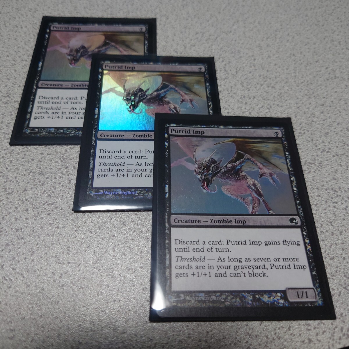 MTG GRB 朽ちゆくインプ 英語foil 三枚セット 即決拍卖