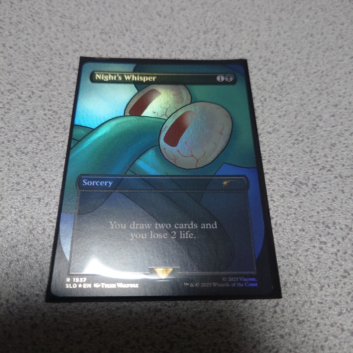 MTG SLD 夜の囁き 英語foil 一枚 ボーダーレス Secret lair Sponge Bob スポンジボブ シークレットレイヤー 即決拍卖