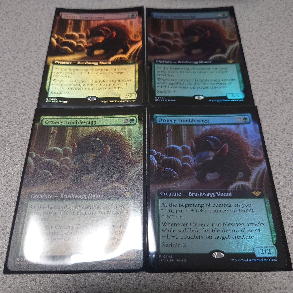 MTG OTJ 気性の荒いタンブルワグ 英語foil 四枚セット 拡張アート 即決拍卖
