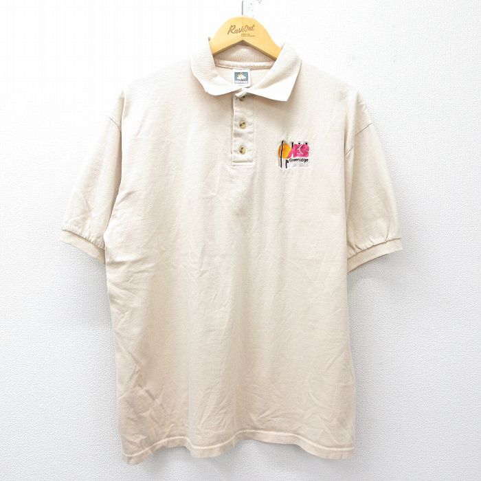 XL/古着 半袖 ポロ シャツ メンズ 00s Greenidge コットン ベージュ カーキ 25jul26 中古 トップス拍卖