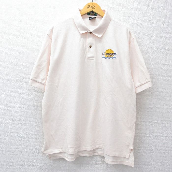 XL/古着 Dunbrooke 半袖 ポロ シャツ メンズ 90s Osage 鹿の子 大きいサイズ コットン 生成り 25jul26 中古 トップス拍卖