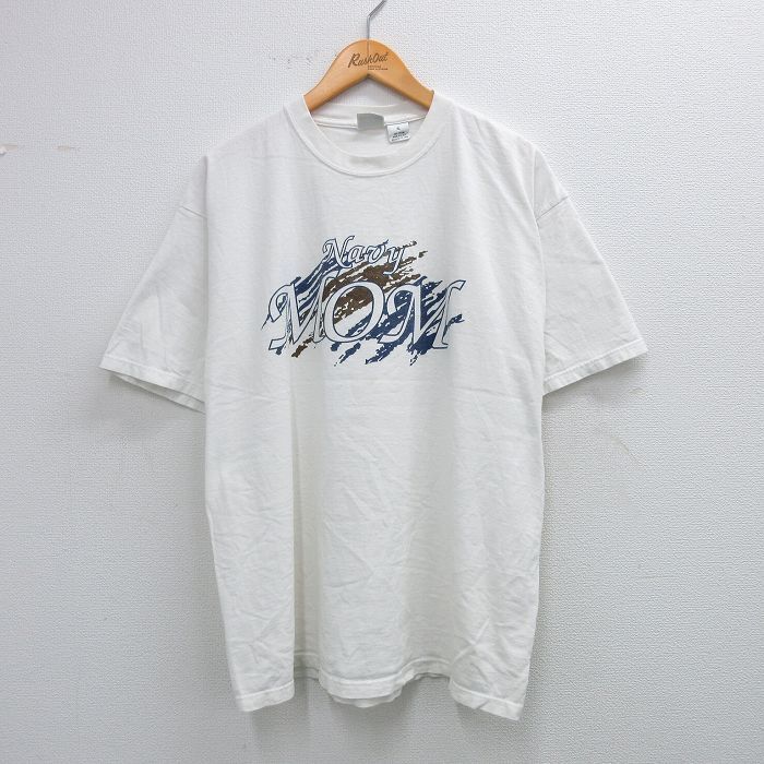 XL/古着 半袖 ビンテージ Tシャツ メンズ 90s MOM 大きいサイズ コットン クルーネック 白 ホワイト 25jul26 中古拍卖