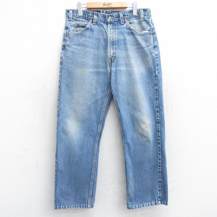 W34/古着 ジーンズ Levis リーバイス 505 メンズ 90s コットン 紺 ネイビー デニム spe 25aug05 中古 ボトムス ジーパン Gパン ロング パン拍卖
