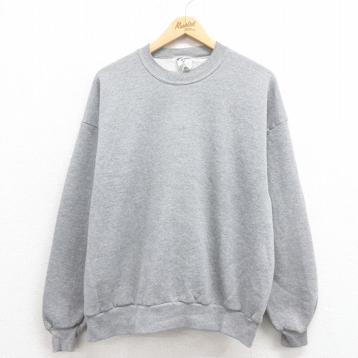 XL/古着 ジャージーズ 長袖 スウェット メンズ 90s 無地 クルーネック グレー 霜降り 25aug05 中古 スエット トレーナー トップス拍卖