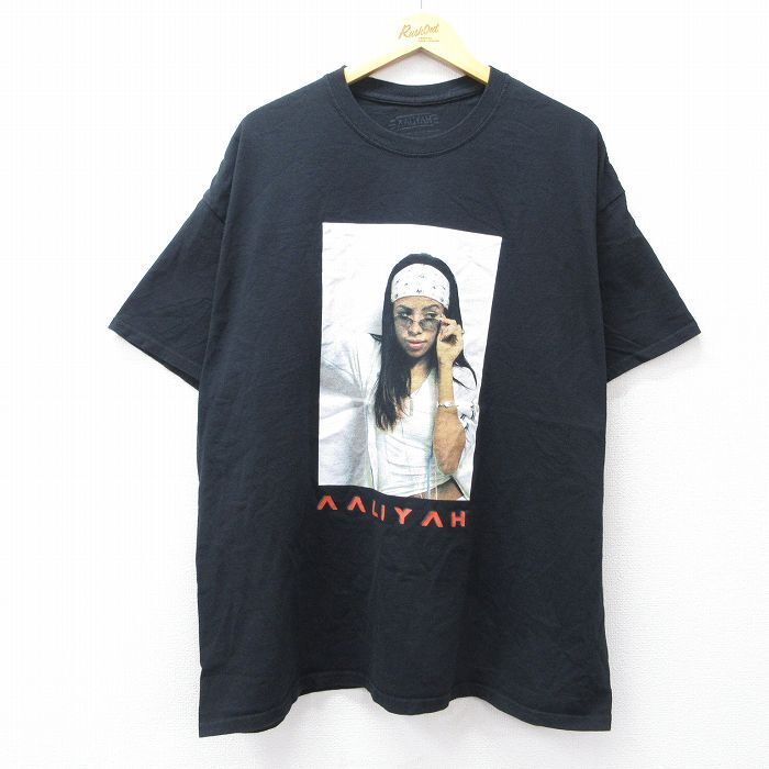 XL/古着 半袖 ロック バンド Tシャツ メンズ アーリヤ 大きいサイズ コットン クルーネック 黒 ブラック 25aug07 中古拍卖