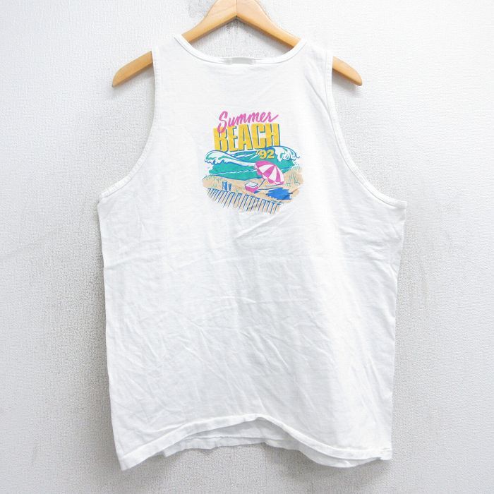 L/古着 ビンテージ タンクトップ メンズ 90s ウィンストン ビーチ コットン クルーネック 白 ホワイト 25aug01 中古拍卖