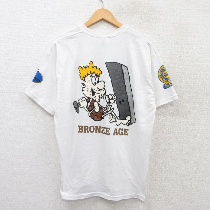 XL/古着 半袖 ビンテージ Tシャツ メンズ 00s BRONZE AGE クルーネック 白 ホワイト 25aug02 中古拍卖